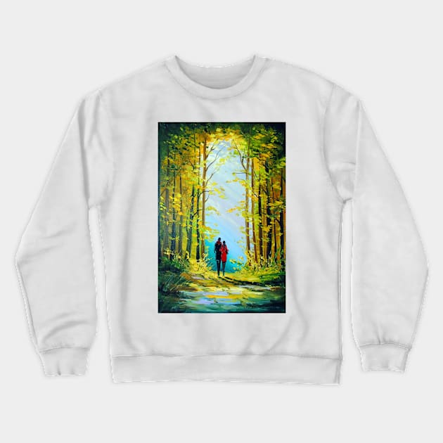 Autumn walk in the woods Crewneck Sweatshirt by OLHADARCHUKART